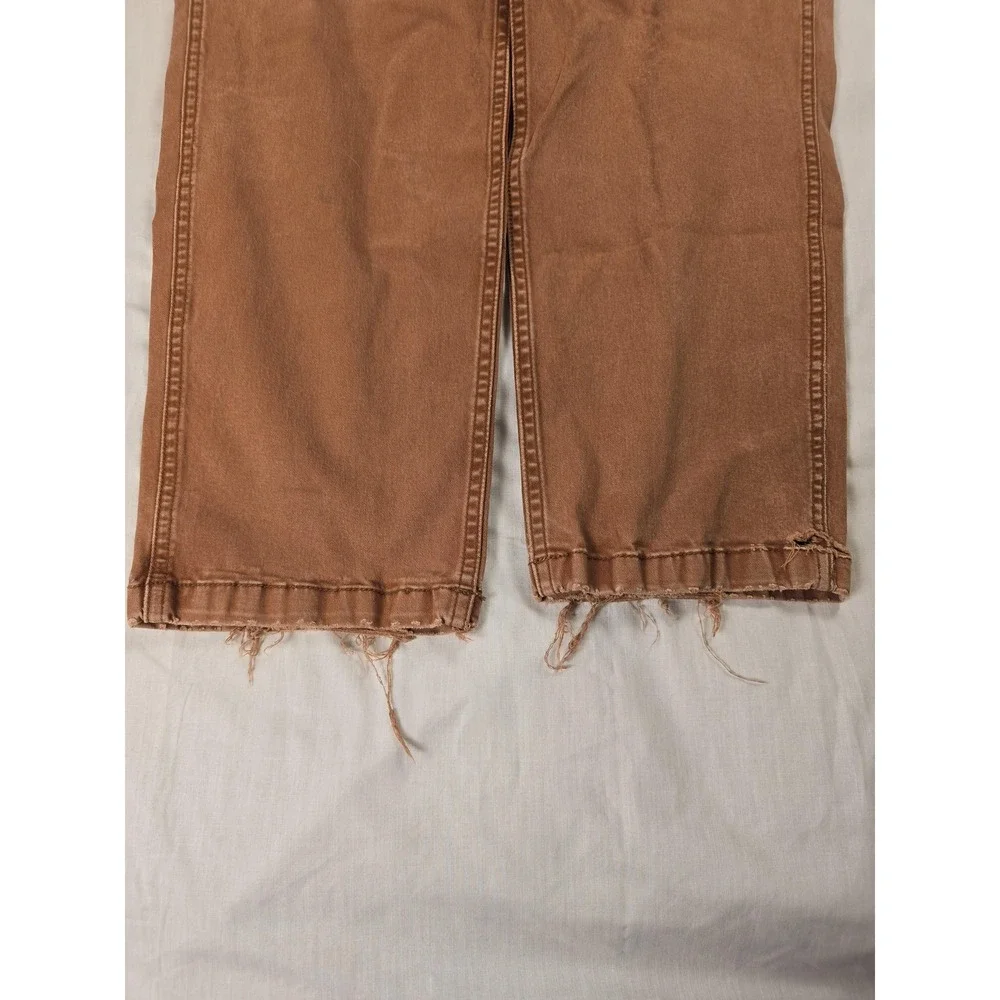 Stoic Pants Mens 33x30 Brown Elastic Waist Belted Straight Leg Workwear Casual